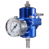 0-140 PSI Blue Fuel Pressure Regulator Adjustable Pressure Gauge